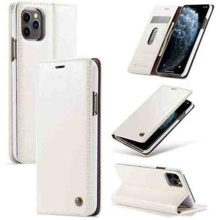For iPhone 11 Pro Max CaseMe-003 PU + PC Business Style Crazy Horse Texture Horizontal Flip Leather Case with Holder & Card Slots & Wallet(White)