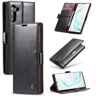 For Galaxy Note 10 CaseMe-003 PU + PC Business Style Crazy Horse Texture Horizontal Flip Leather Case with Holder & Card Slots & Wallet(Black)