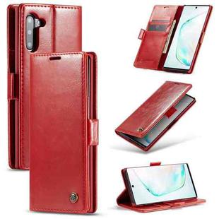 For Galaxy Note 10 CaseMe-003 PU + PC Business Style Crazy Horse Texture Horizontal Flip Leather Case with Holder & Card Slots & Wallet(Red)