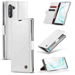 For Galaxy Note 10 CaseMe-003 PU + PC Business Style Crazy Horse Texture Horizontal Flip Leather Case with Holder & Card Slots & Wallet(White)