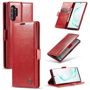 For Galaxy Note 10+ CaseMe-003 PU + PC Business Style Crazy Horse Texture Horizontal Flip Leather Case with Holder & Card Slots & Wallet(Red)