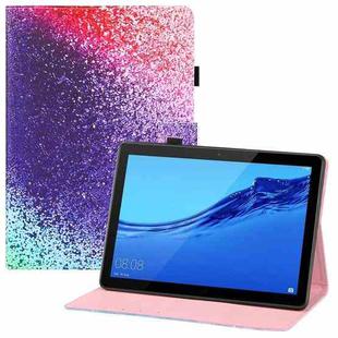 For Huawei MediaPad M5 lite 10.1 Colored Drawing Horizontal Flip PU Leather Case with Holder & Card Slots & Wallet(Rainbow Sand)