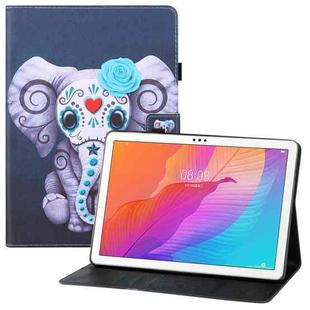 For Huawei Enjoy Tablet 2 10.1 / MatePad T 10s Colored Drawing Horizontal Flip PU Leather Case with Holder & Card Slots & Wallet(Mask Elephant)