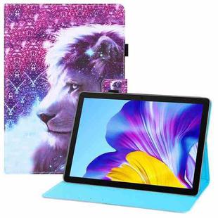 For Honor Pad 6 10.1 Colored Drawing Horizontal Flip PU Leather Case with Holder & Card Slots & Wallet(Lion)