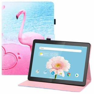 For Lenovo Tab M10 TB-X505 / X605F Colored Drawing Horizontal Flip PU Leather Case with Holder & Card Slots & Wallet(Flamingo)