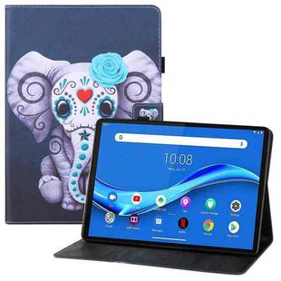 For Lenovo Tab M10 FHD Plus TB-X606F Colored Drawing Horizontal Flip PU Leather Case with Holder & Card Slots & Wallet(Mask Elephant)