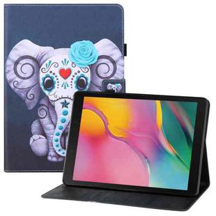 For Samsung Galaxy Tab A 8.0 (2019) T290 / T295 Colored Drawing Horizontal Flip PU Leather Case with Holder & Card Slots & Wallet(Mask Elephant)