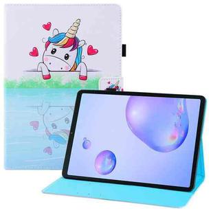 For Samsung Galaxy Tab A 8.4 2020 T307U Colored Drawing Horizontal Flip PU Leather Case with Holder & Card Slots & Wallet(Loving Unicorn)