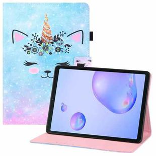 For Samsung Galaxy Tab A 8.4 2020 T307U Colored Drawing Horizontal Flip PU Leather Case with Holder & Card Slots & Wallet(Smiley Cat)