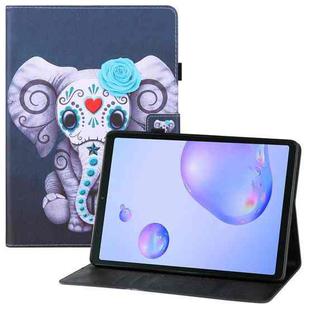 For Samsung Galaxy Tab A 8.4 2020 T307U Colored Drawing Horizontal Flip PU Leather Case with Holder & Card Slots & Wallet(Mask Elephant)