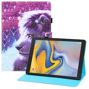 For Samsung Galaxy Tab A 8.0 (2018) T387 Colored Drawing Horizontal Flip PU Leather Case with Holder & Card Slots & Wallet(Lion)
