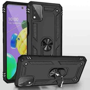 For LG K53 Shockproof TPU + PC Protective Case with 360 Degree Rotating Holder(Black)