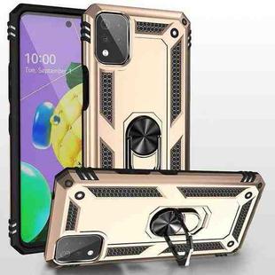 For LG K53 Shockproof TPU + PC Protective Case with 360 Degree Rotating Holder(Gold)