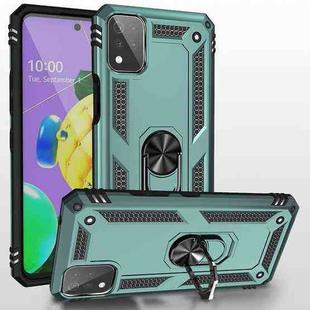 For LG K53 Shockproof TPU + PC Protective Case with 360 Degree Rotating Holder(Green)