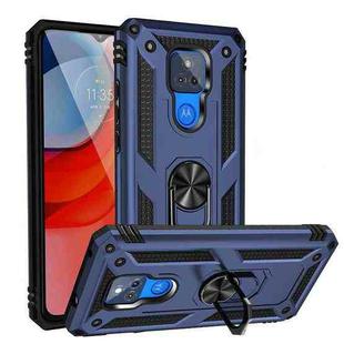 For Motorola Moto G Play (2021) Shockproof TPU + PC Protective Case with 360 Degree Rotating Holder(Blue)