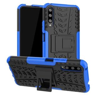 For Huawei Honor 9X Pro Tire Texture TPU + PC Shockproof Case with Holder(Blue)