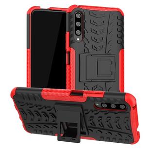 For Huawei Honor 9X Pro Tire Texture TPU + PC Shockproof Case with Holder(Red)