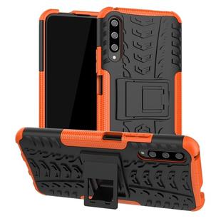 For Huawei Honor 9X Pro Tire Texture TPU + PC Shockproof Case with Holder(Orange)