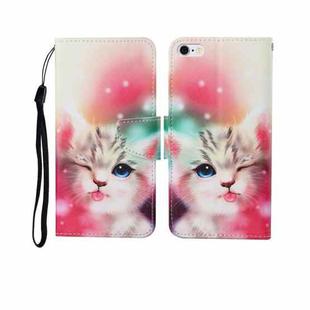 For iPhone 6 Painted Pattern Horizontal Flip Leathe Case(Cat)