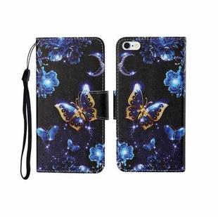 For iPhone 6 Painted Pattern Horizontal Flip Leathe Case(Moon Butterfly)