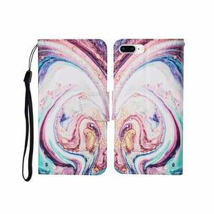 For iPhone 7 Plus Painted Pattern Horizontal Flip Leathe Case(Whirlpool Marble)