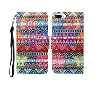 For iPhone 7 Plus Painted Pattern Horizontal Flip Leathe Case(Tribal Ethnic Style)