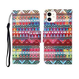 For iPhone 11 Painted Pattern Horizontal Flip Leathe Case(Tribal Ethnic Style)