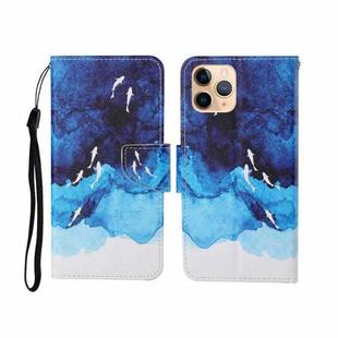 For iPhone 11 Pro Painted Pattern Horizontal Flip Leathe Case(Watercolor Fish)