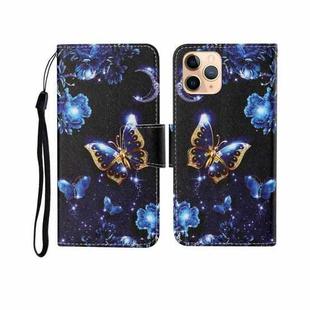 For iPhone 11 Pro Max Painted Pattern Horizontal Flip Leathe Case(Moon Butterfly)