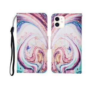 For iPhone 12 mini Painted Pattern Horizontal Flip Leathe Case(Whirlpool Marble)