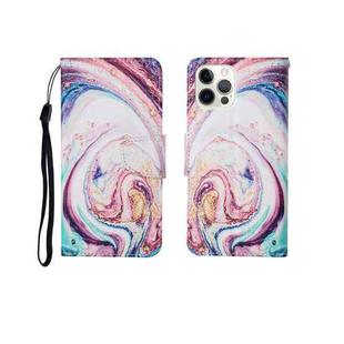 For iPhone 12/12 Pro Painted Pattern Horizontal Flip Leathe Case(Whirlpool Marble)