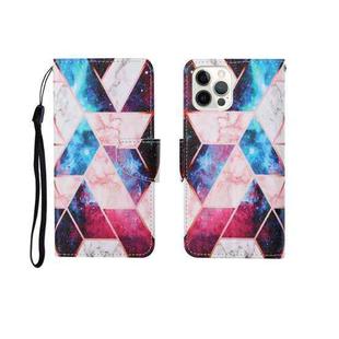 For iPhone 12 Pro Max Painted Pattern Horizontal Flip Leathe Case(Marble)