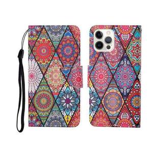 For iPhone 12 Pro Max Painted Pattern Horizontal Flip Leathe Case(Diamond)