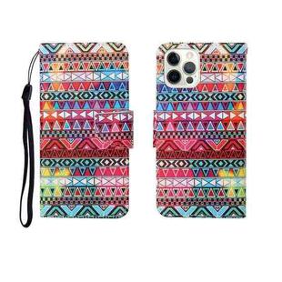 For iPhone 12 Pro Max Painted Pattern Horizontal Flip Leathe Case(Tribal Ethnic Style)