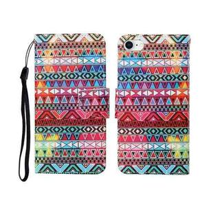 For iPhone SE (2020)/ 7 /8 Painted Pattern Horizontal Flip Leathe Case(Tribal Ethnic Style)