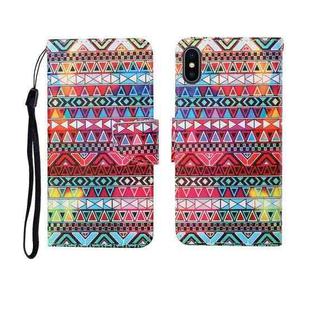 For iPhone X Painted Pattern Horizontal Flip Leathe Case(Tribal Ethnic Style)