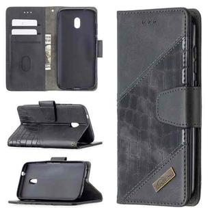 For Nokia C1 Plus Matching Color Crocodile Texture Horizontal Flip PU Leather Case with Wallet & Holder & Card Slots(Black)