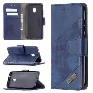 For Nokia C1 Plus Matching Color Crocodile Texture Horizontal Flip PU Leather Case with Wallet & Holder & Card Slots(Blue)