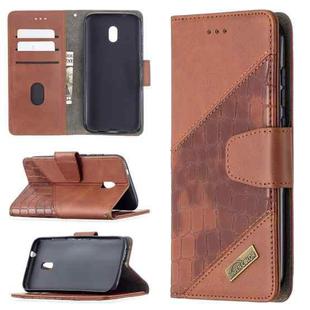 For Nokia C1 Plus Matching Color Crocodile Texture Horizontal Flip PU Leather Case with Wallet & Holder & Card Slots(Brown)