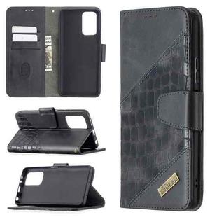 For Xiaomi Redmi Note 10 Pro Matching Color Crocodile Texture Horizontal Flip PU Leather Case with Wallet & Holder & Card Slots(Black)