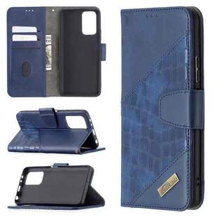 For Xiaomi Redmi Note 10 Pro Matching Color Crocodile Texture Horizontal Flip PU Leather Case with Wallet & Holder & Card Slots(Blue)