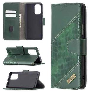 For Xiaomi Redmi Note 10 Pro Matching Color Crocodile Texture Horizontal Flip PU Leather Case with Wallet & Holder & Card Slots(Green)