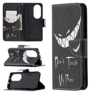 For Huawei P50 Pro Colored Drawing Pattern Horizontal Flip Leather Case with Holder & Card Slots & Wallet(Smirk)