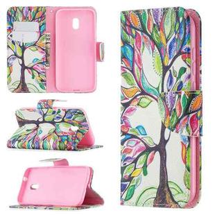 For Nokia C1 Plus Colored Drawing Pattern Horizontal Flip Leather Case with Holder & Card Slots & Wallet(Life Tree)