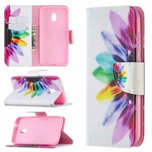 For Nokia C1 Plus Colored Drawing Pattern Horizontal Flip Leather Case with Holder & Card Slots & Wallet(Sun Flower)