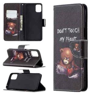 For LG K42 Colored Drawing Pattern Horizontal Flip Leather Case with Holder & Card Slots & Wallet(Bear)