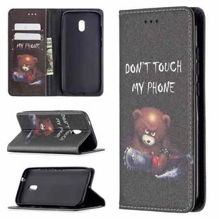 For Nokia C1 Plus Colored Drawing Pattern Invisible Magnetic Horizontal Flip PU Leather Case with Holder & Card Slots & Wallet(Bear)