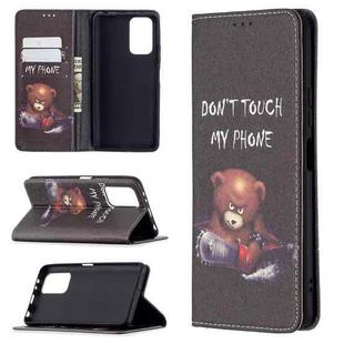 For Xiaomi Redmi Note 10 Pro Colored Drawing Pattern Invisible Magnetic Horizontal Flip PU Leather Case with Holder & Card Slots & Wallet(Bear)