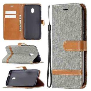 For Nokia C1 Plus Color Matching Denim Texture Horizontal Flip Leather Case with Holder & Card Slots & Wallet & Lanyard(Grey)