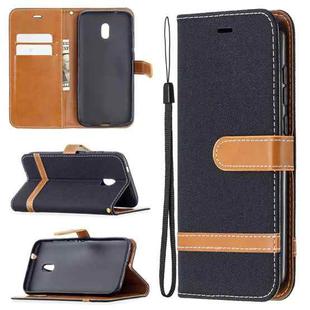 For Nokia C1 Plus Color Matching Denim Texture Horizontal Flip Leather Case with Holder & Card Slots & Wallet & Lanyard(Black)